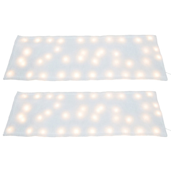 ProductWorks 2 Pack Pre-Lit Snow Cover Blanket Holiday Decoration, 60" x 15"