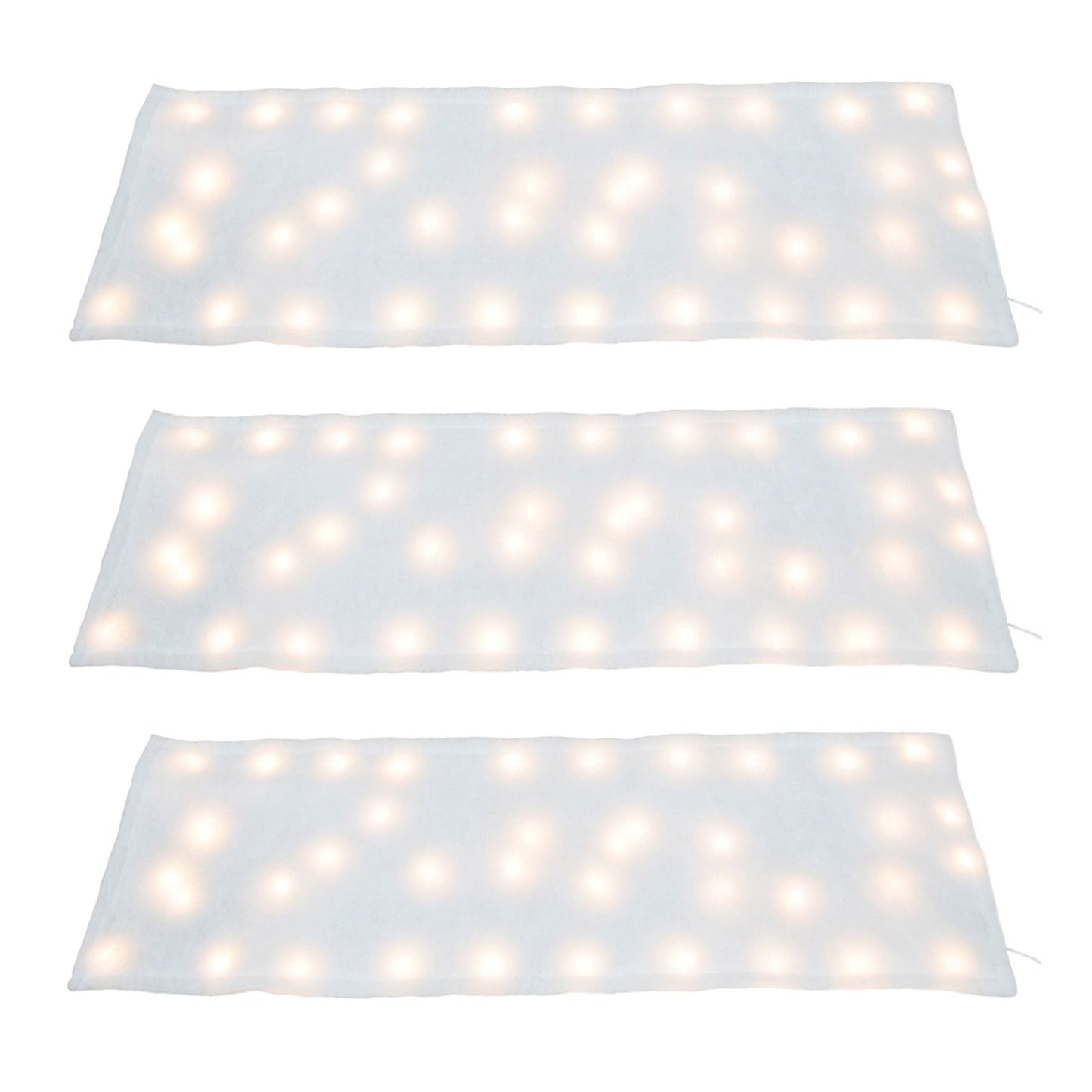 ProductWorks 3 Pack Pre-Lit Snow Cover Blanket Holiday Decoration, 60" x 15"
