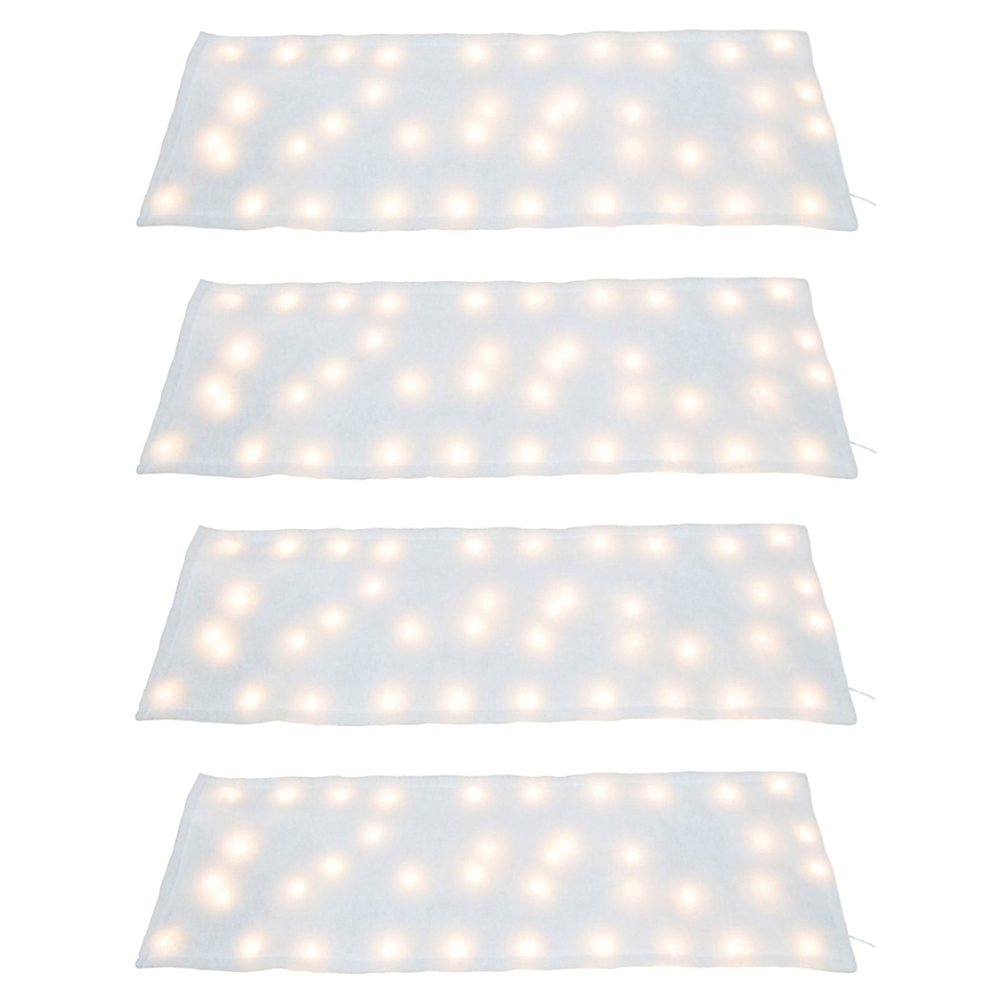 ProductWorks 4 Pack Pre-Lit Snow Cover Blanket Holiday Decoration, 60" x 15"