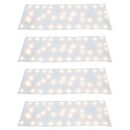 ProductWorks 4 Pack Pre-Lit Snow Cover Blanket Holiday Decoration, 60" x 15"