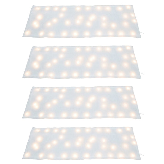 ProductWorks 4 Pack Pre-Lit Snow Cover Blanket Holiday Decoration, 60" x 15"