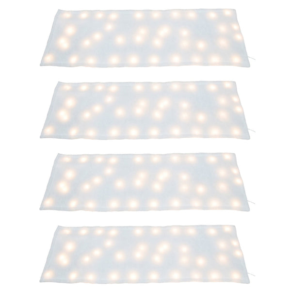 ProductWorks 4 Pack Pre-Lit Snow Cover Blanket Holiday Decoration, 60" x 15"