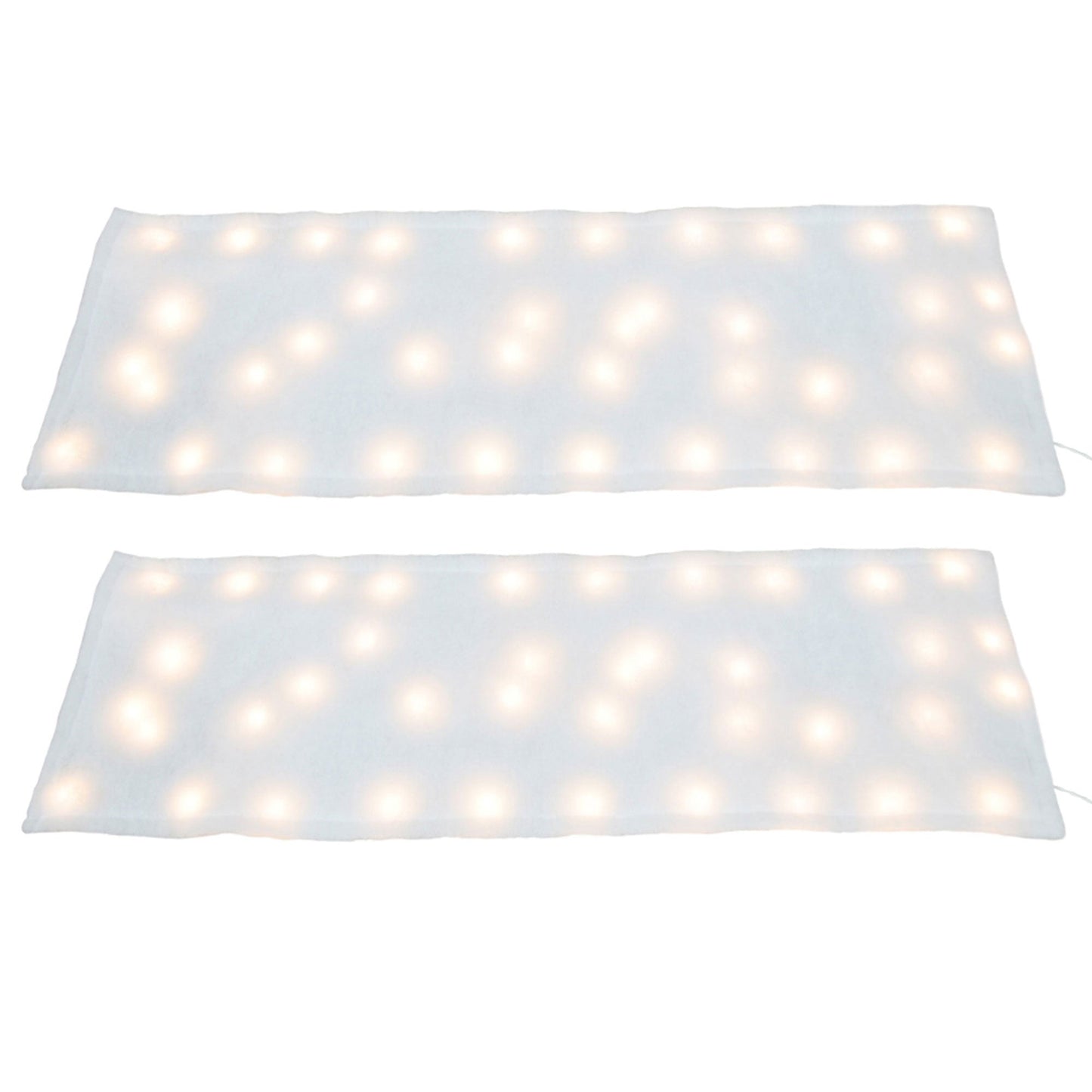 ProductWorks 2 Pack Pre-Lit Snow Cover Blanket Holiday Decoration, 48" x 15"