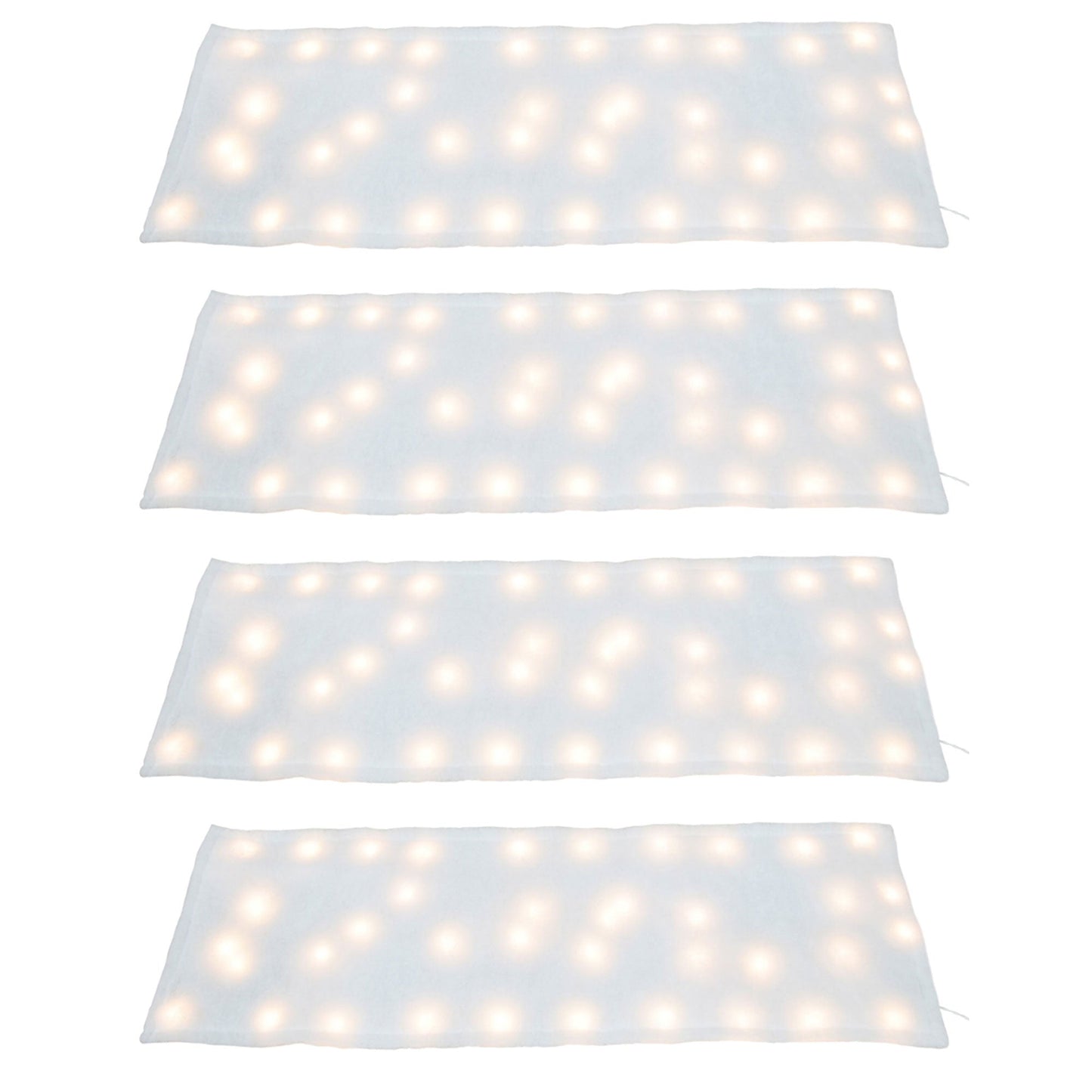 ProductWorks 4 Pack Pre-Lit Snow Cover Blanket Holiday Decoration, 48" x 15"