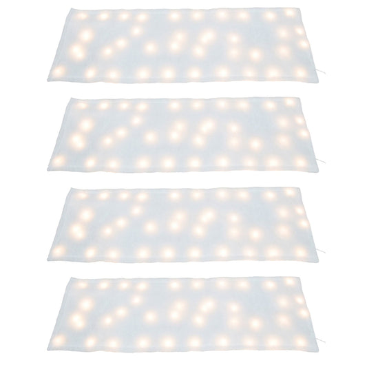 ProductWorks 4 Pack Pre-Lit Snow Cover Blanket Holiday Decoration, 48" x 15"