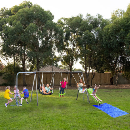 XDP Recreation Playground Park with Water Slide and Triple Fun Go Round