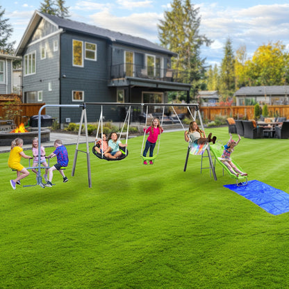 XDP Recreation Playground Park with Water Slide and Triple Fun Go Round