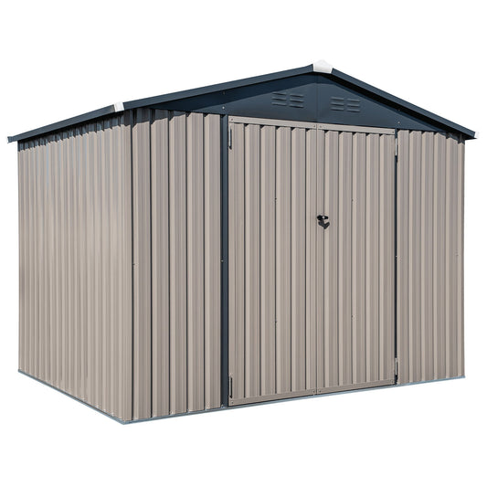 COVER-IT Metal Lockable Storage Shed for Outdoor or Backyard Storage, 8' x 6'