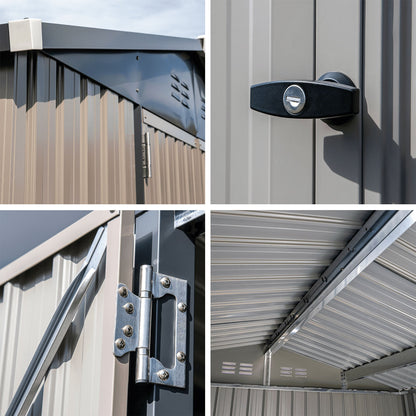 COVER-IT Metal Lockable Storage Shed for Outdoor or Backyard Storage, 8' x 6'