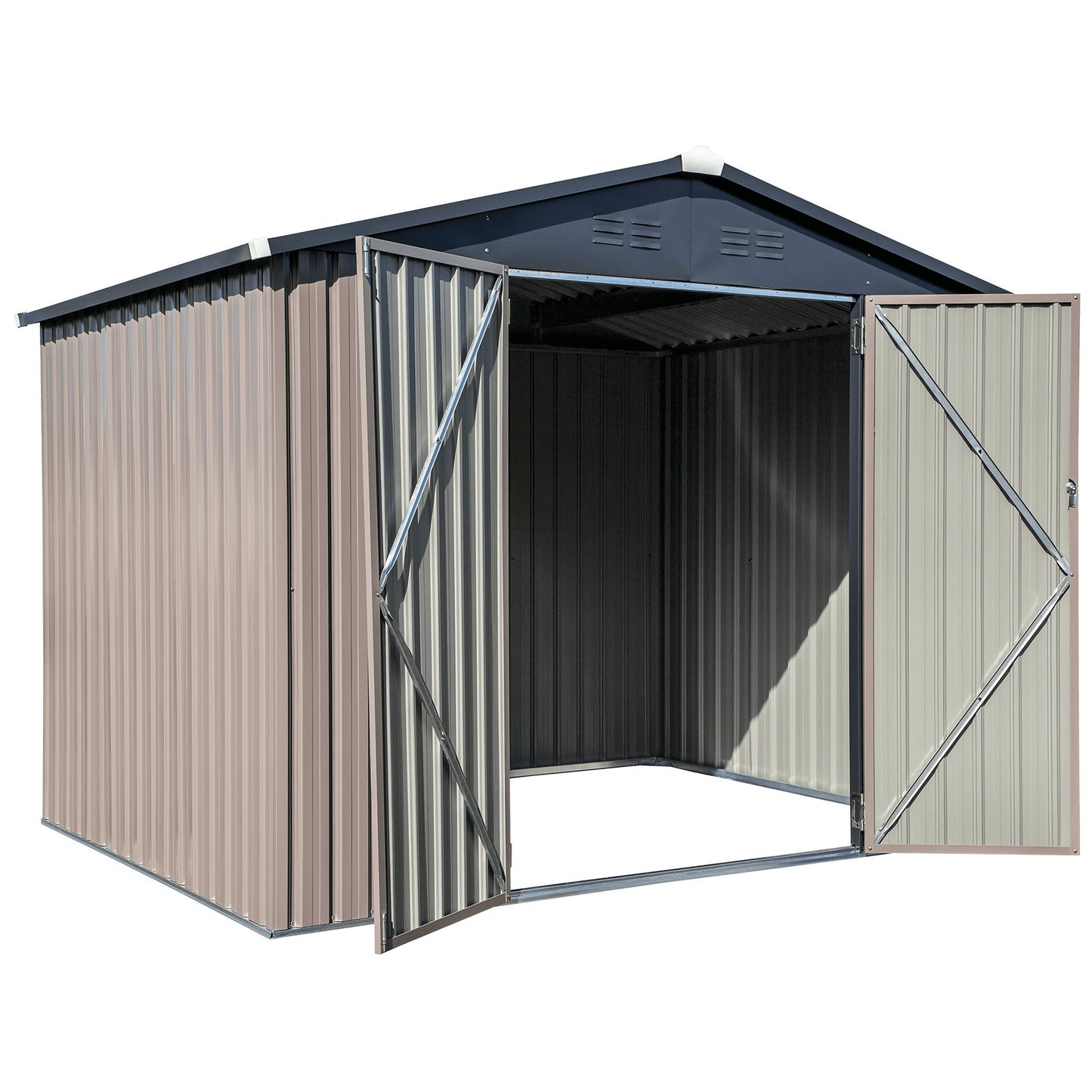 COVER-IT Metal Lockable Storage Shed for Outdoor or Backyard Storage, 8' x 6'