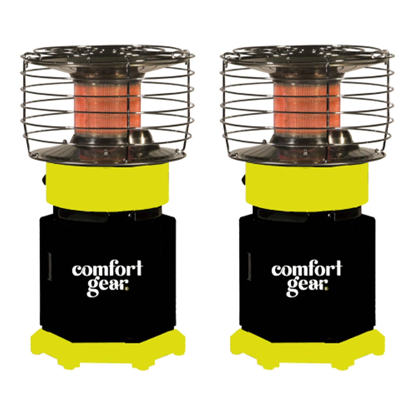 Comfort Gear 2 Pack 360 Degree Propane Heater, 7500 to 10000 BTU, Black/Yellow