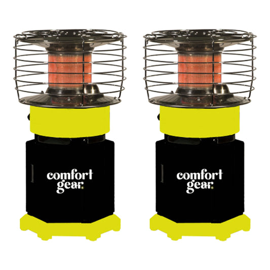 Comfort Gear 2 Pack 360 Degree Propane Heater, 7500 to 10000 BTU, Black/Yellow