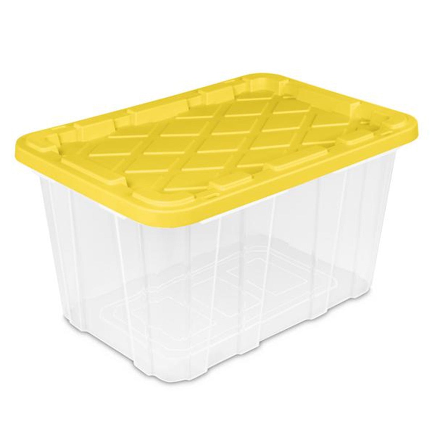 Sterilite Industrial Storage Box with Carrying Handles, 27 Gal, Yellow, 12 Pack