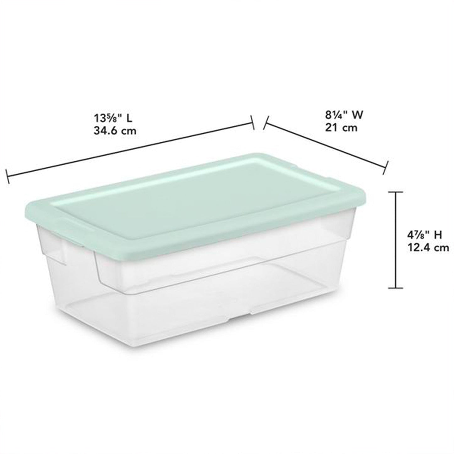 Sterilite 6 Quart Storage Box Stackable Bin with Lid, Plastic Container, 5 Pack