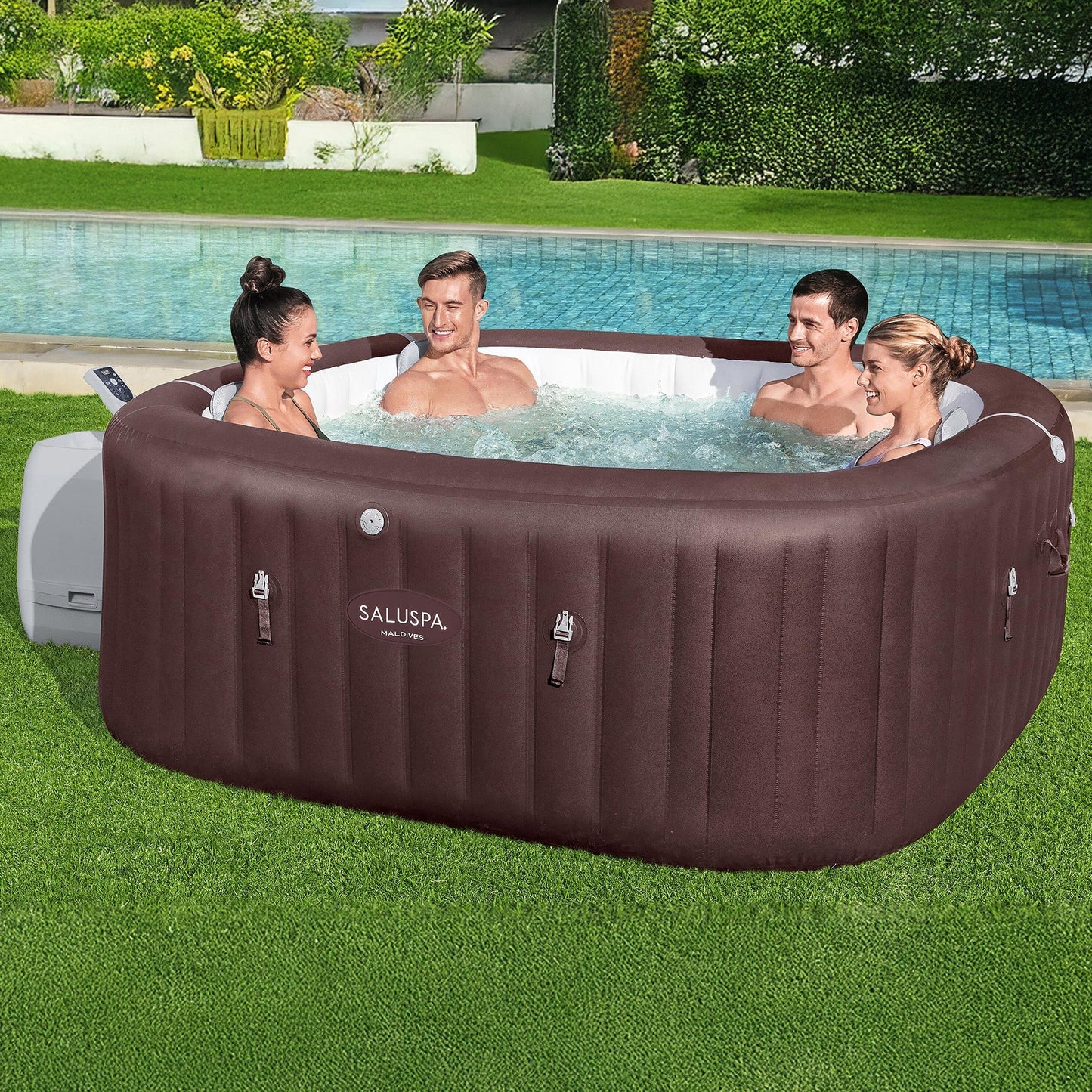 Bestway SaluSpa Maldives 5-7 Person Energy-Efficient HydroJet Inflatable Hot Tub