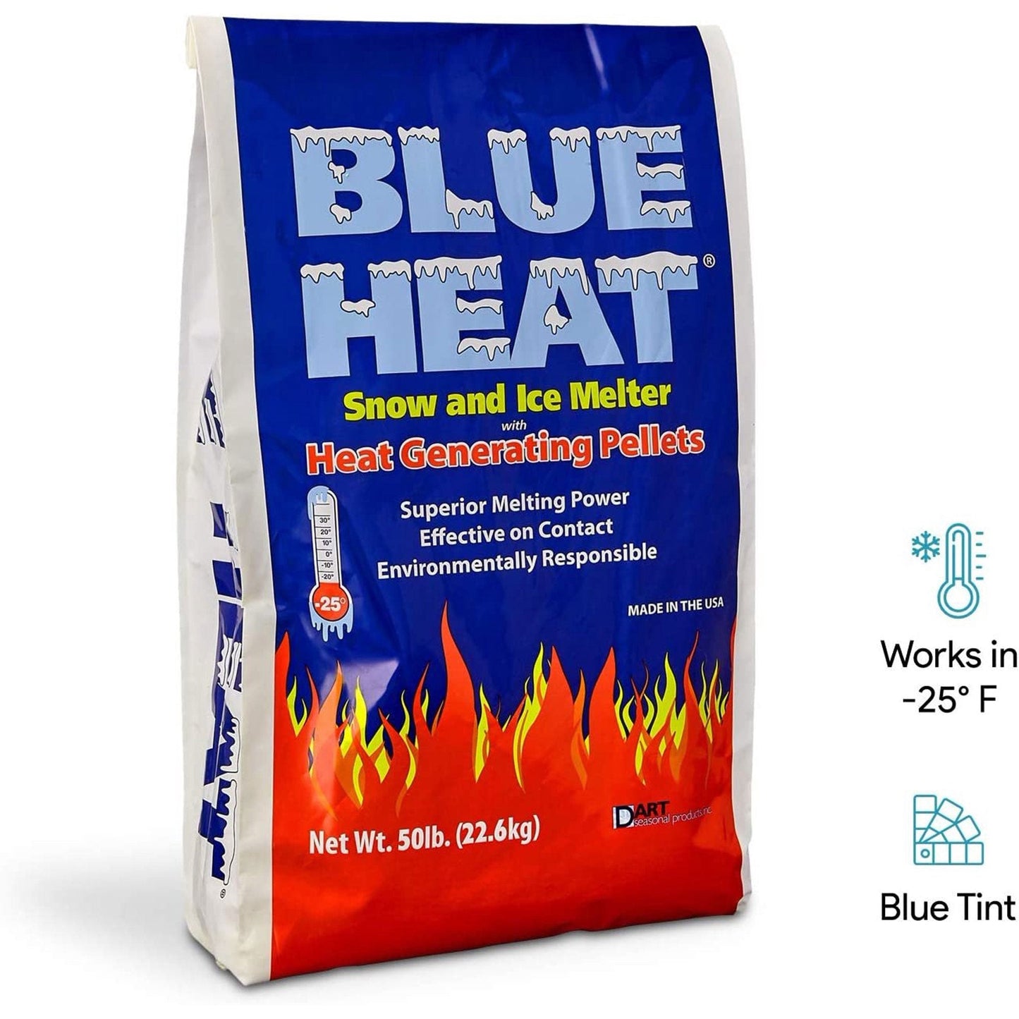 Snow Joe Blue Heat Snow & Ice Melter, Heat Pellets, Non-Staining, 20 lb, BH20