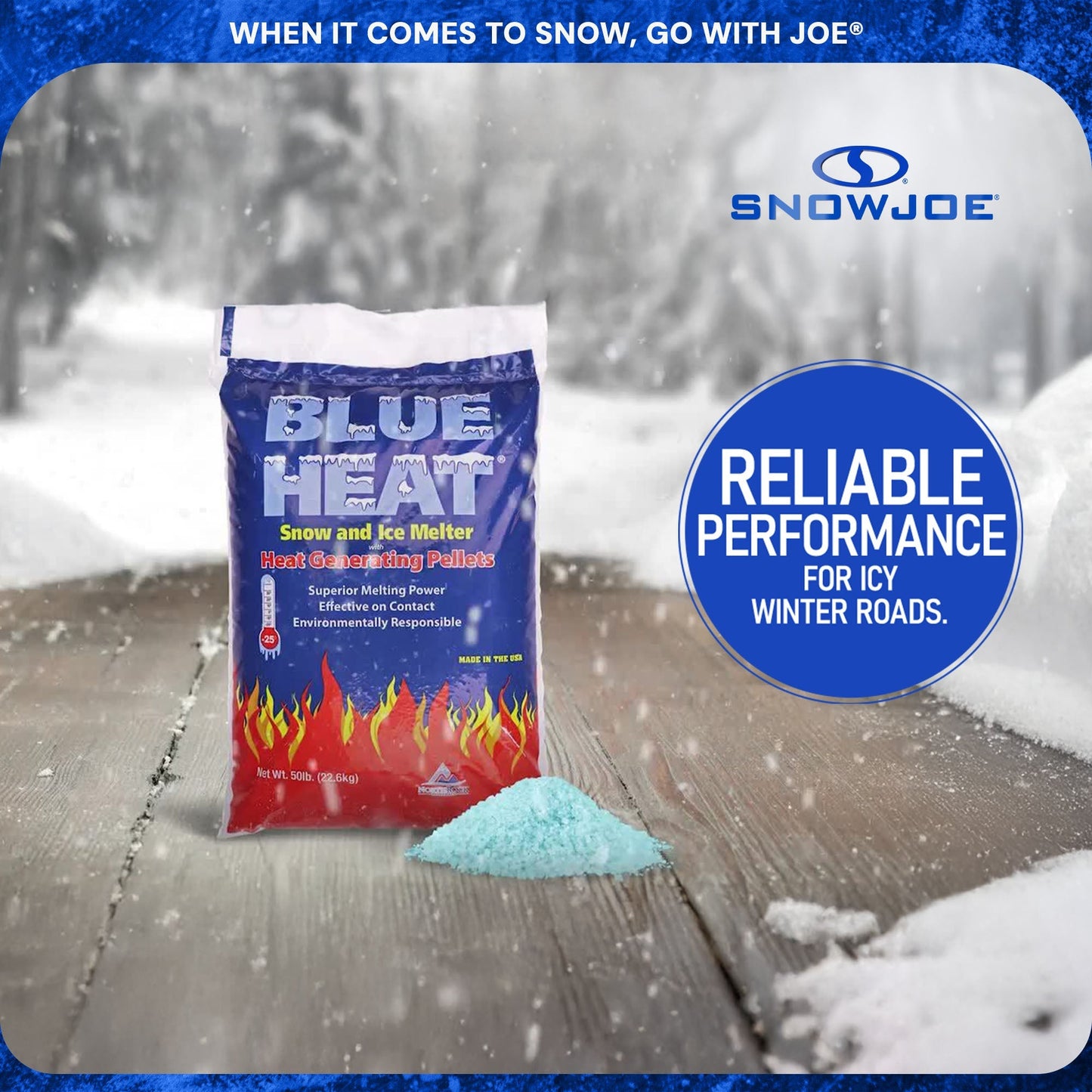 Snow Joe Blue Heat Snow & Ice Melter, Heat Pellet, Non-Staining, 20 lb, AZ-BH-20