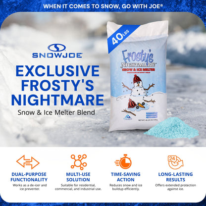 Snow Joe Exclusive Frosty's Nightmare Ice Salt Melt Blend Bag, 40 lbs, AZ-FN-40
