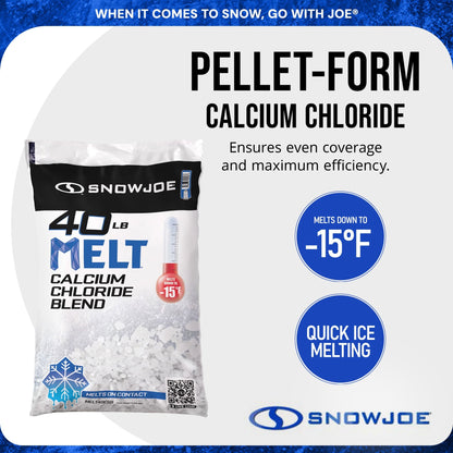 Snow Joe Calcium Chloride Blend Deicer & Snow Removal, 40 Pound Bag, MELT40ESB