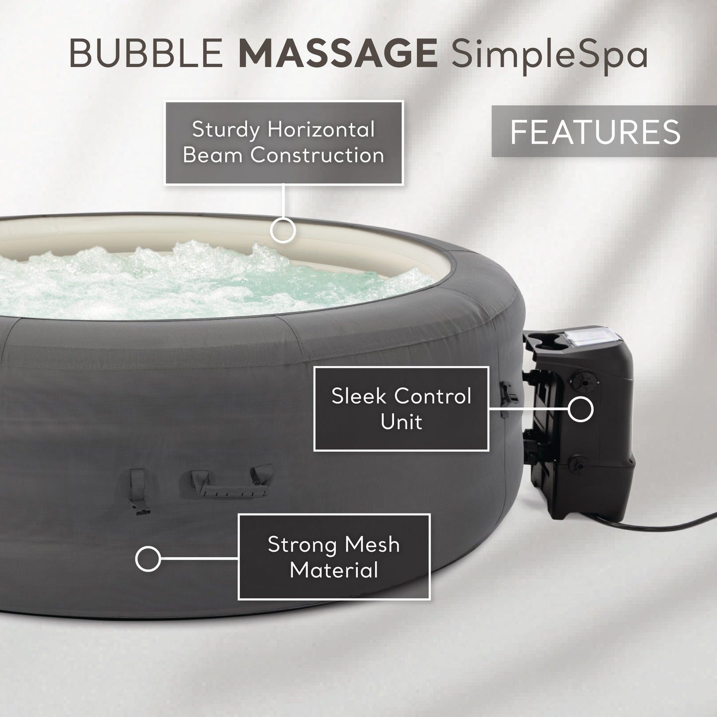 Intex SimpleSpa Bubble Massage 6 Person Inflatable Hot Tub with Energy Cover