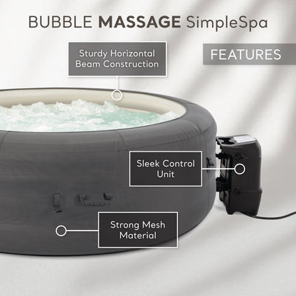 Intex SimpleSpa Bubble Massage 6 Person Inflatable Hot Tub with Energy Cover