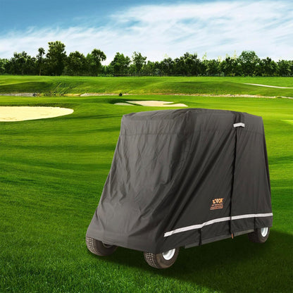 VEVOR Waterproof 4-Passenger Golf Cart Cover, Rain Enclosure w/ Carry Bag, Black