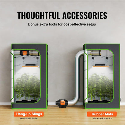 Vevor Inline Duct Fan w/Temperature and Humidity Controller for Hydroponics, 4"