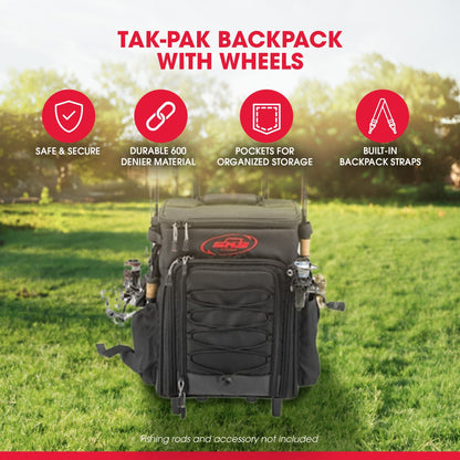 SKB Tak-Pak Backpack with Wheels, Removable Straps, and Retractable Pull Handle