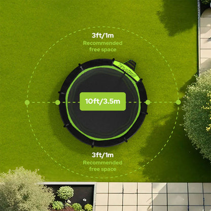 JumpFlex HERO 10' Trampoline with PROJAM Hero Basketball Hoop and Net Attachment