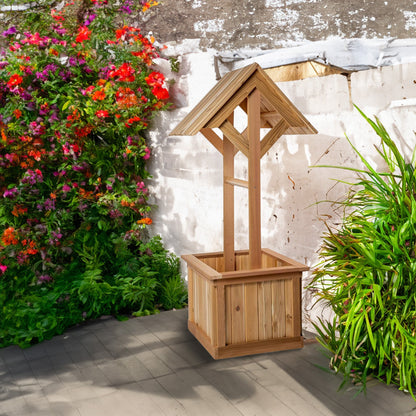 All Things Cedar 5-Ft Outdoor Wishing Well Planter Box for Flowers and Plants