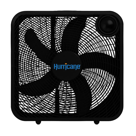 Hurricane 20 Inch Classic Series Floor Box Fan with 3 Speed Settings, Black