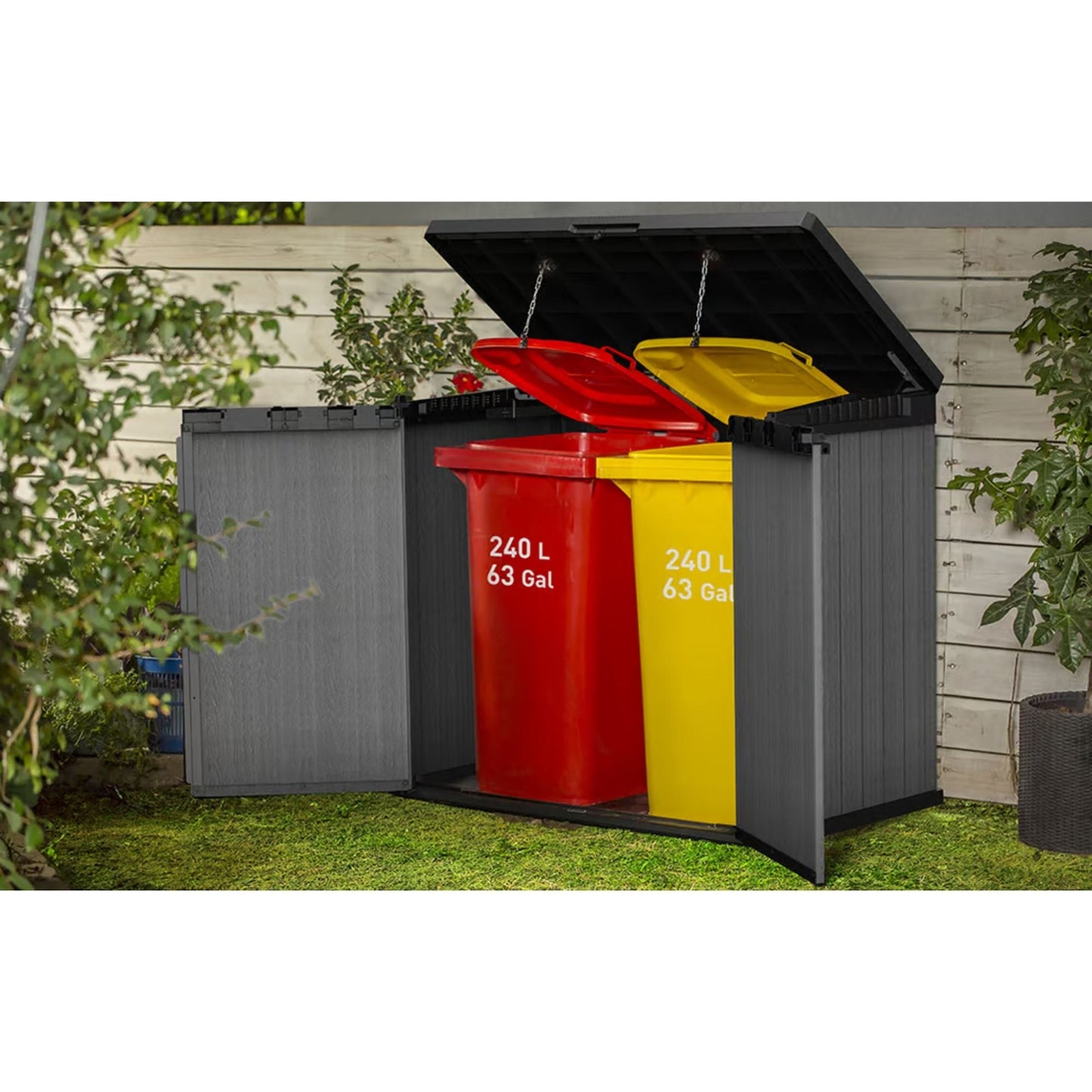 Keter Outdoor Storage Shed, Durable Resin, Compact, Store-It-Out Darwin, Grey