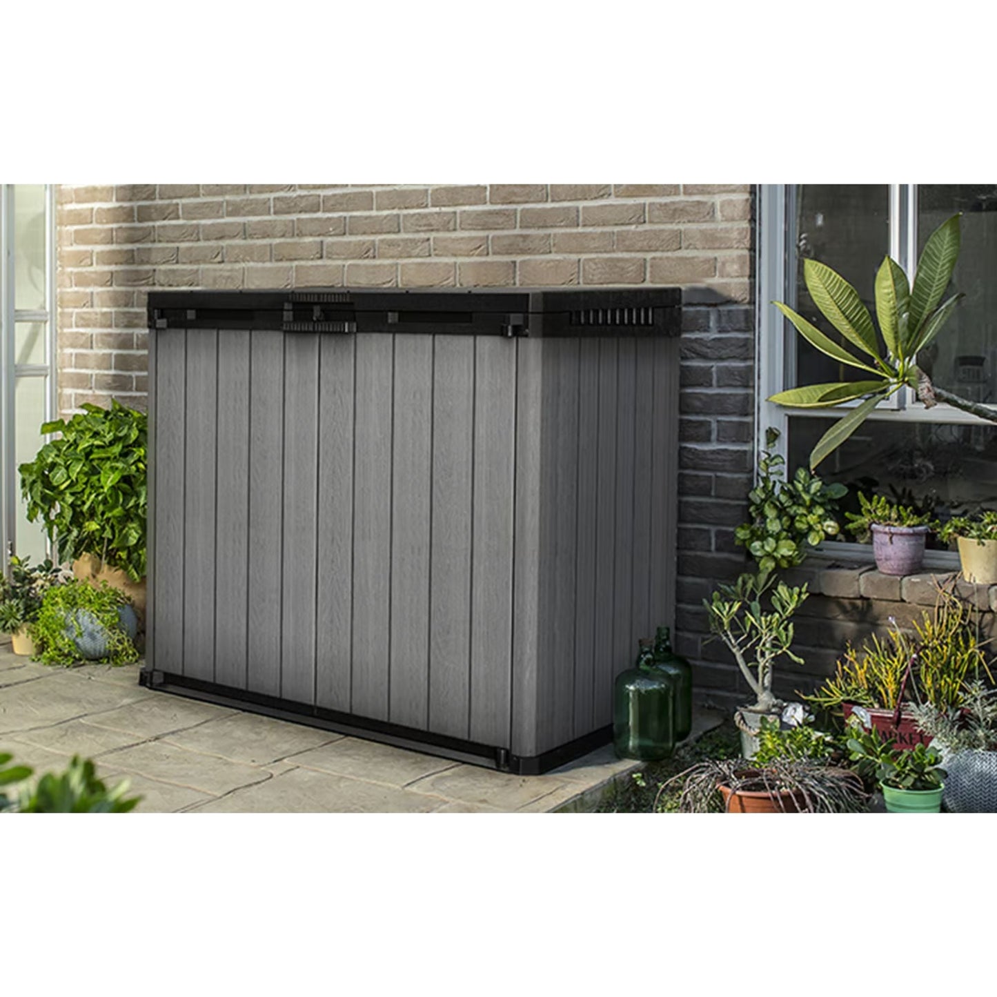Keter Outdoor Storage Shed, Durable Resin, Compact, Store-It-Out Darwin, Grey