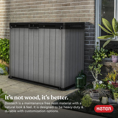 Keter Outdoor Storage Shed, Durable Resin, Compact, Store-It-Out Darwin, Grey