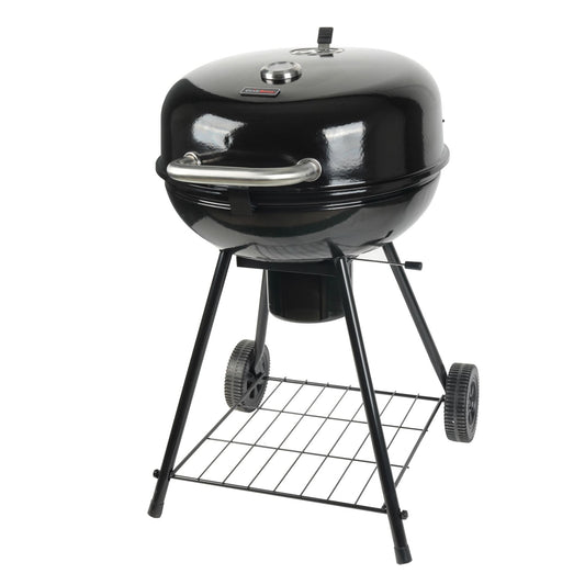 Grill Boss 22" Kettle Charcoal Grill, Porcelain Lid, Large Cooking Area, Black
