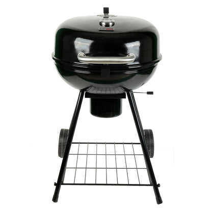 Grill Boss 22" Kettle Charcoal Grill, Porcelain Lid, Large Cooking Area, Black
