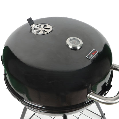 Grill Boss 22" Kettle Charcoal Grill, Porcelain Lid, Large Cooking Area, Black