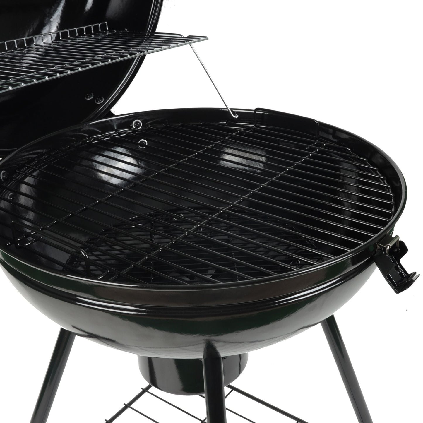 Grill Boss 22" Kettle Charcoal Grill, Porcelain Lid, Large Cooking Area, Black