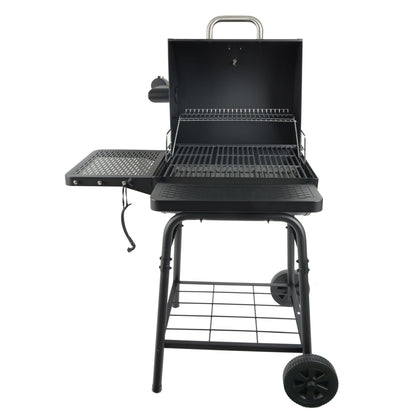 Grill Boss 23" Charcoal Barrel Grill, Adjustable Grate Large Cooking Area, Black