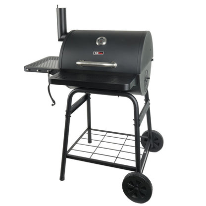 Grill Boss 23" Charcoal Barrel Grill, Adjustable Grate Large Cooking Area, Black