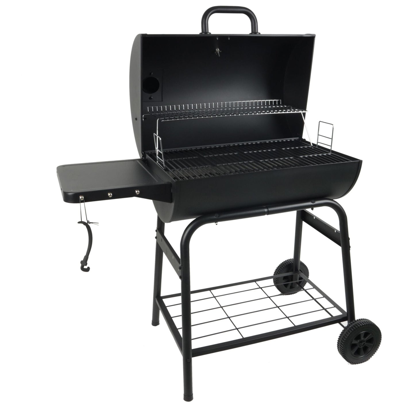 Grill Boss 30" Charcoal Barrel Grill, Adjustable Grate Large Cooking Area, Black