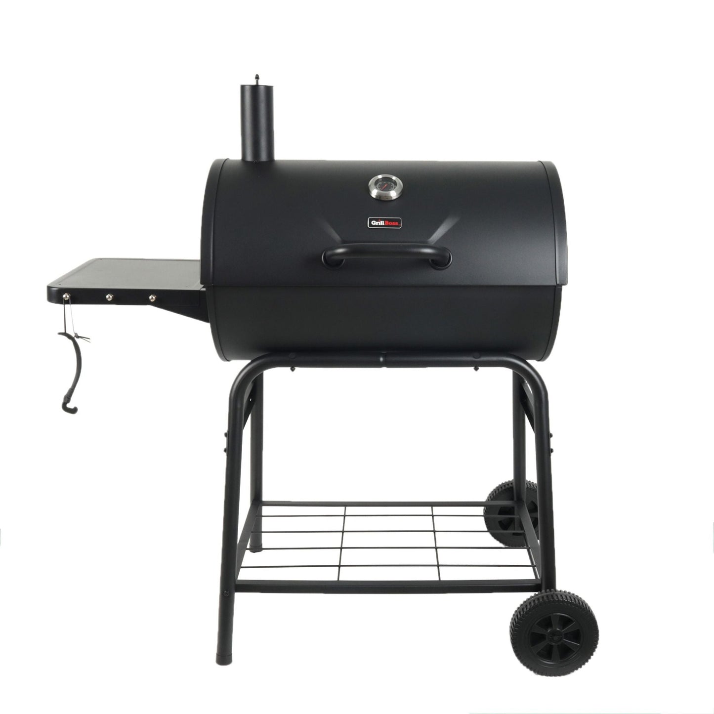 Grill Boss 30" Charcoal Barrel Grill, Adjustable Grate Large Cooking Area, Black