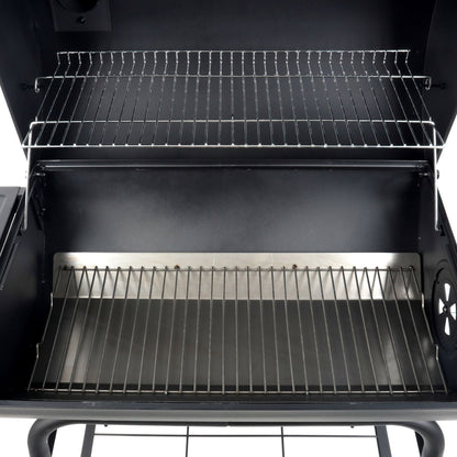 Grill Boss 30" Charcoal Barrel Grill, Adjustable Grate Large Cooking Area, Black