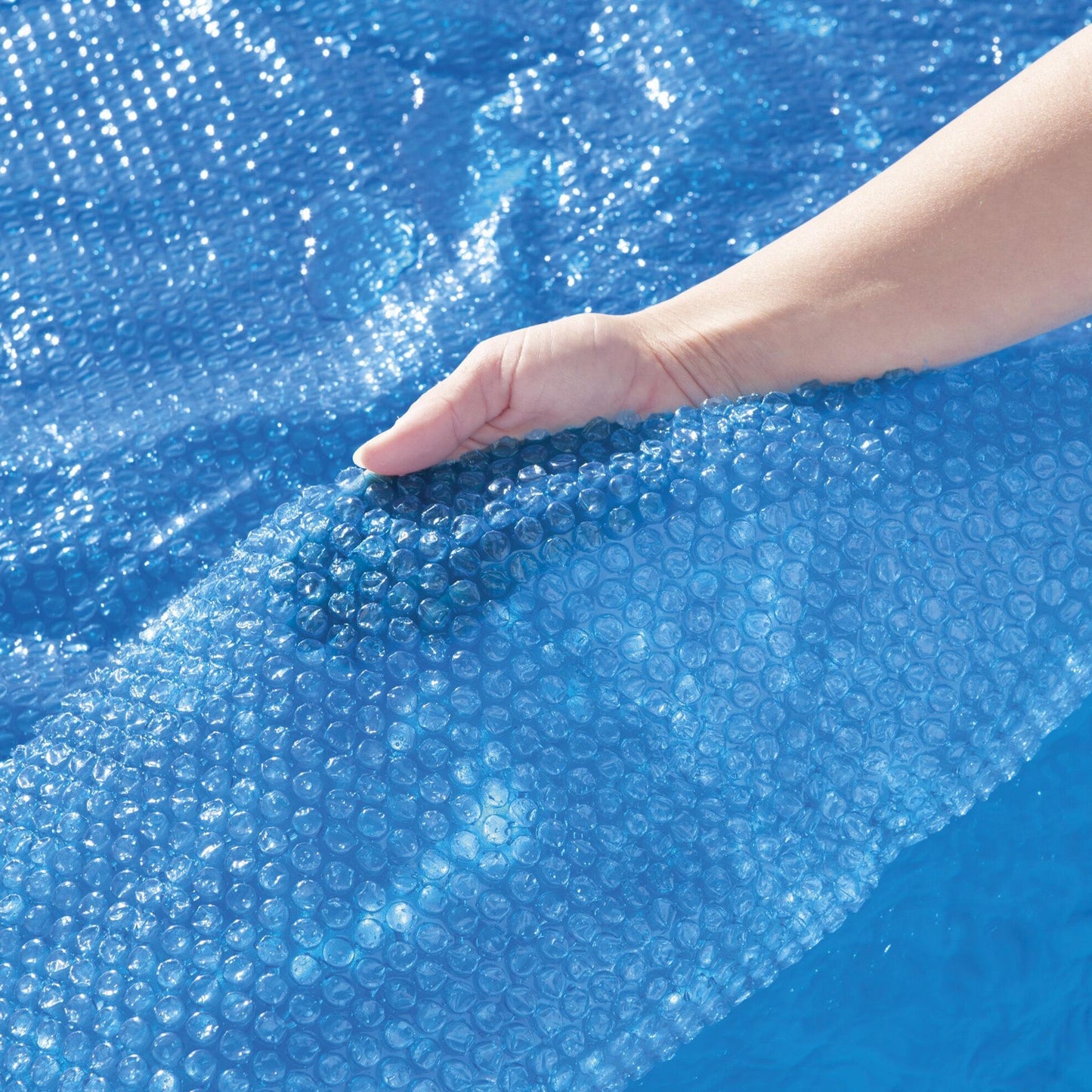 Bestway Round Solar Pool Cover for 10’ Round Above Ground Swimming Pools, Blue