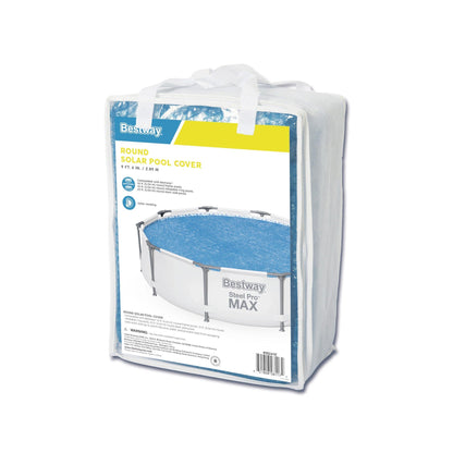 Bestway Round Solar Pool Cover for 10’ Round Above Ground Swimming Pools, Blue