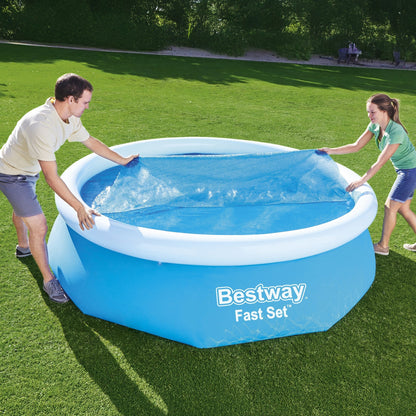 Bestway Round Solar Pool Cover for 10’ Round Above Ground Swimming Pools, Blue