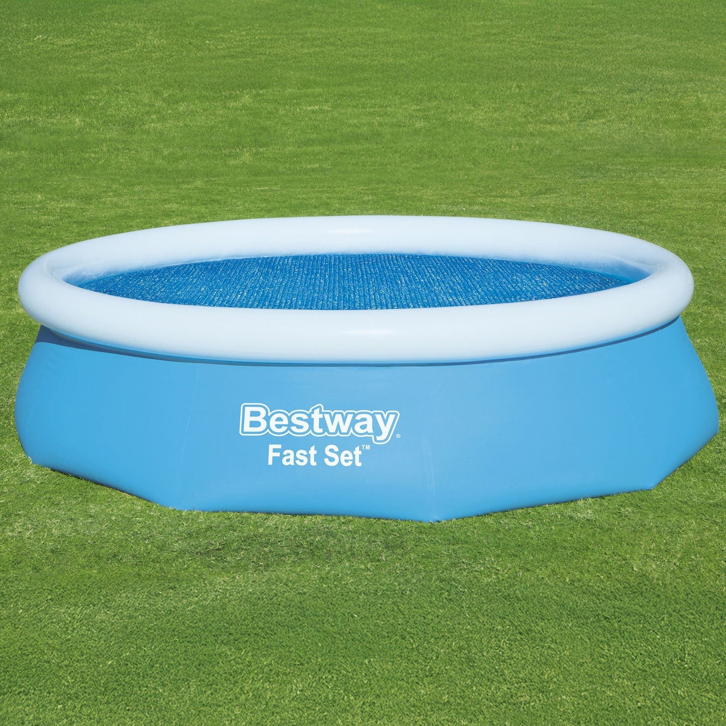 Bestway Round Solar Pool Cover for 10’ Round Above Ground Swimming Pools, Blue