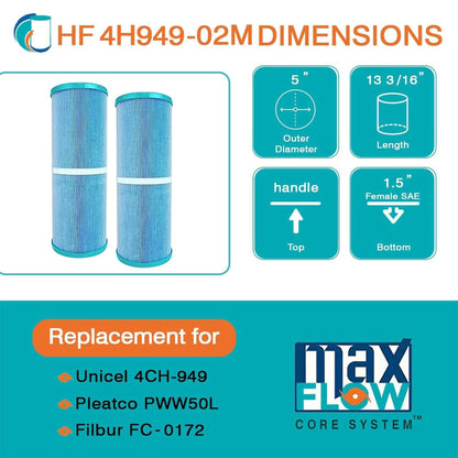 Hurricane 4 Pack HF4401-02M Elite Aseptic Pool Spa Filter Cartridge Replacement