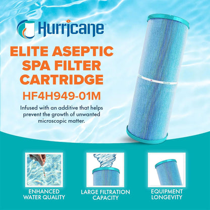 Hurricane 4 Pack HF4401-02M Elite Aseptic Pool Spa Filter Cartridge Replacement