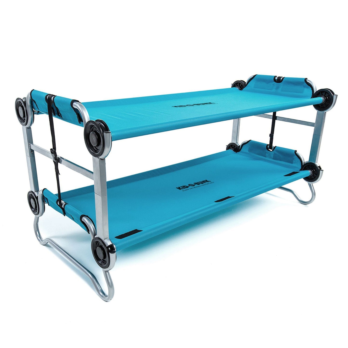 Disc-O-Bed Youth Double Cot Kid-O-Bunk w/ 200 Pound Capacity & Carry Bags, Teal